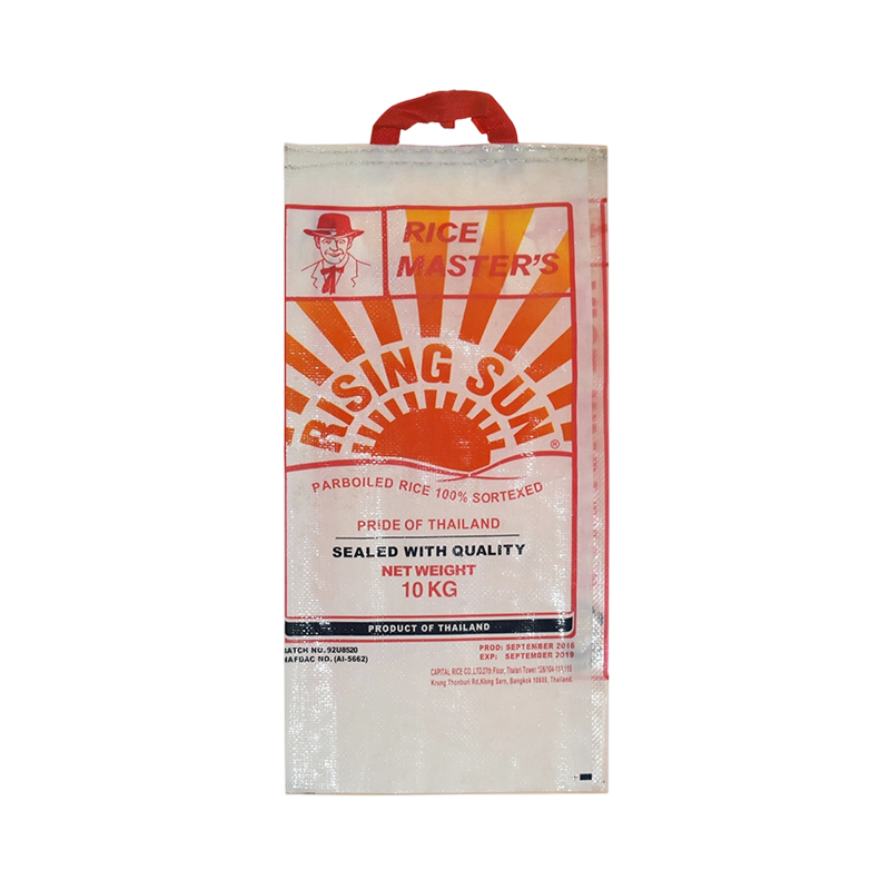 10kg BOPP Laminated Color-Printed Plastic Woven Bag With Handle Design